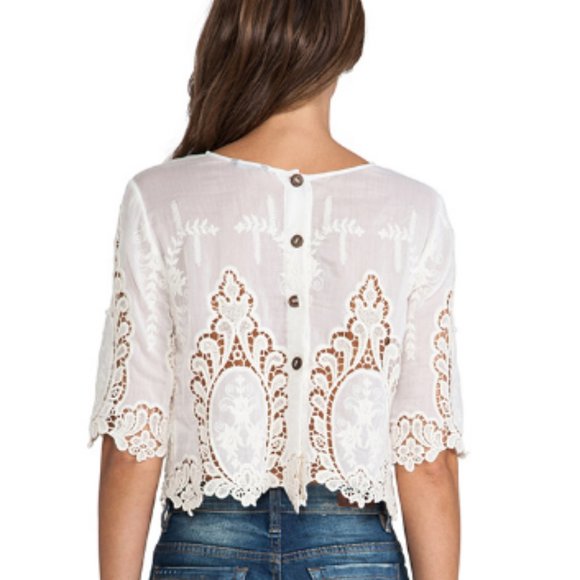 NWT Dolce Vita Embroidered Lace Top - Picture 5 of 7